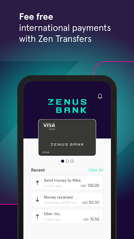 Zenus Bank: U.S. bank accounts  Screenshot 3