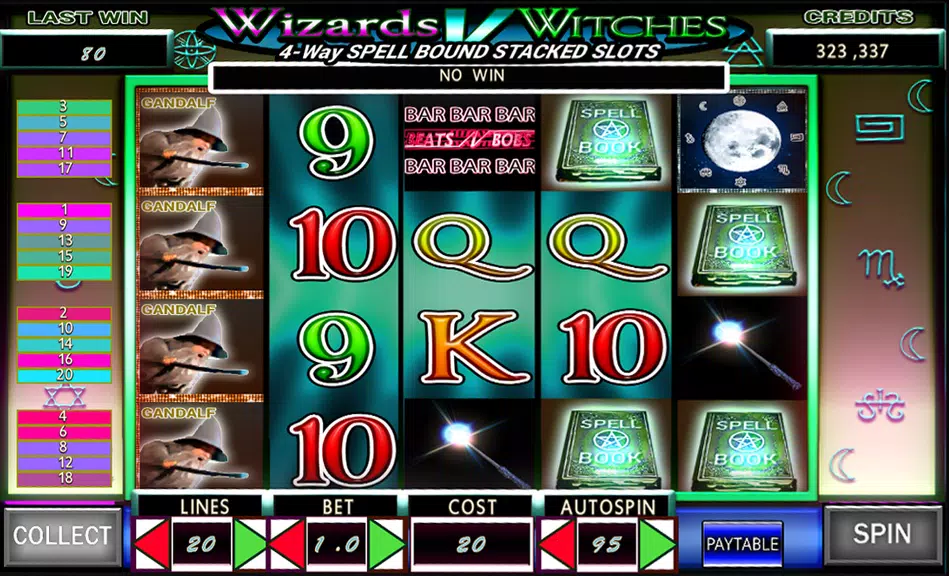 Video Slots: Wizards v Witches  Screenshot 1