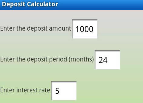 Bank Deposit Calculator  Screenshot 1