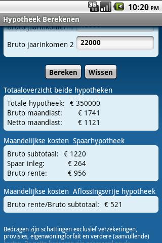 Hypotheek Berekenen  Screenshot 2