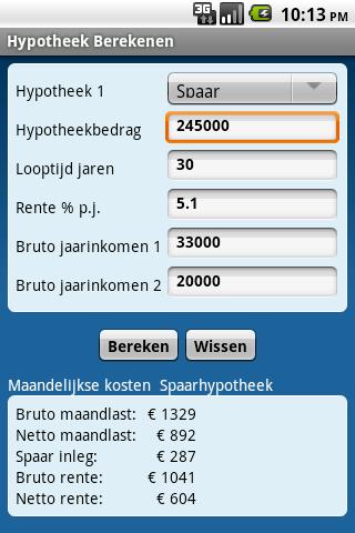 Hypotheek Berekenen  Screenshot 1