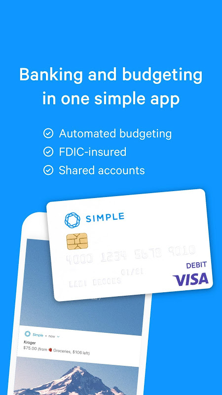 Simple - Mobile Banking and Budgeting App  Screenshot 1