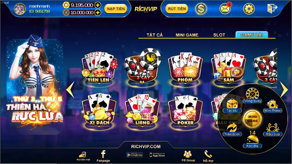 RICHVIP.COM - CỔNG GAME DÂN GIAN TRẢ THƯỞNG  Screenshot 3