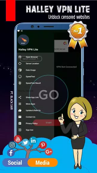 Halley VPN Lite - Safer Internet & Unlimited Proxy  Screenshot 3