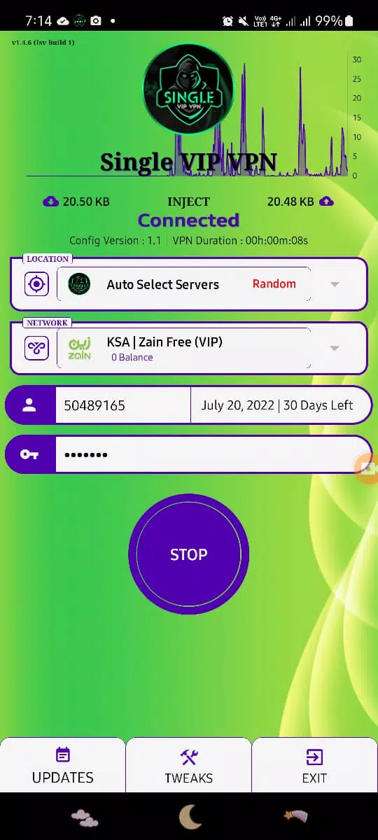 Single Vip Vpn  Screenshot 1