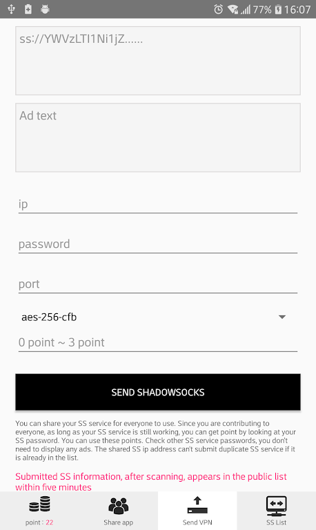 Shadowsocks vpn share  Screenshot 2