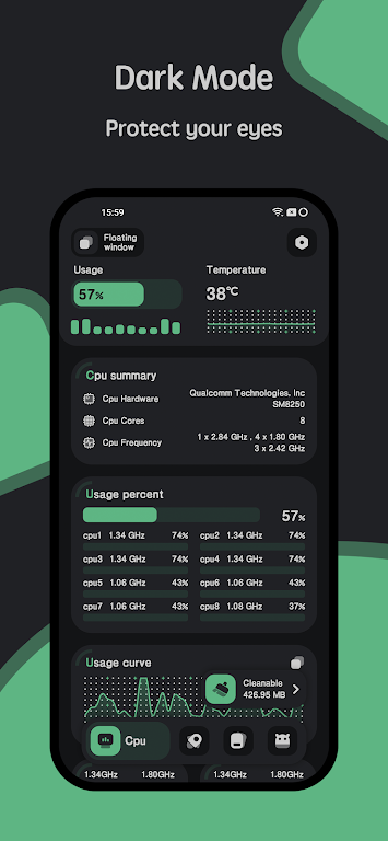 System Monitor Cpu Ram Battery Mod  Screenshot 2