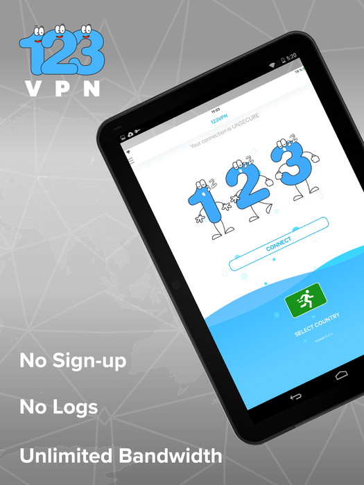 Unlimited FREE VPN - 123VPN  Screenshot 3