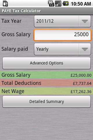 PAYE Tax Calculator  Screenshot 1