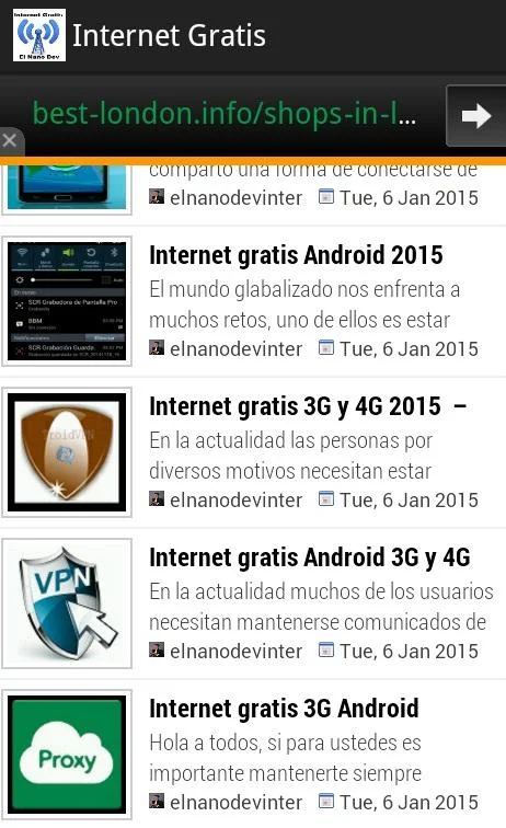 internet gratis android 2018  Screenshot 2