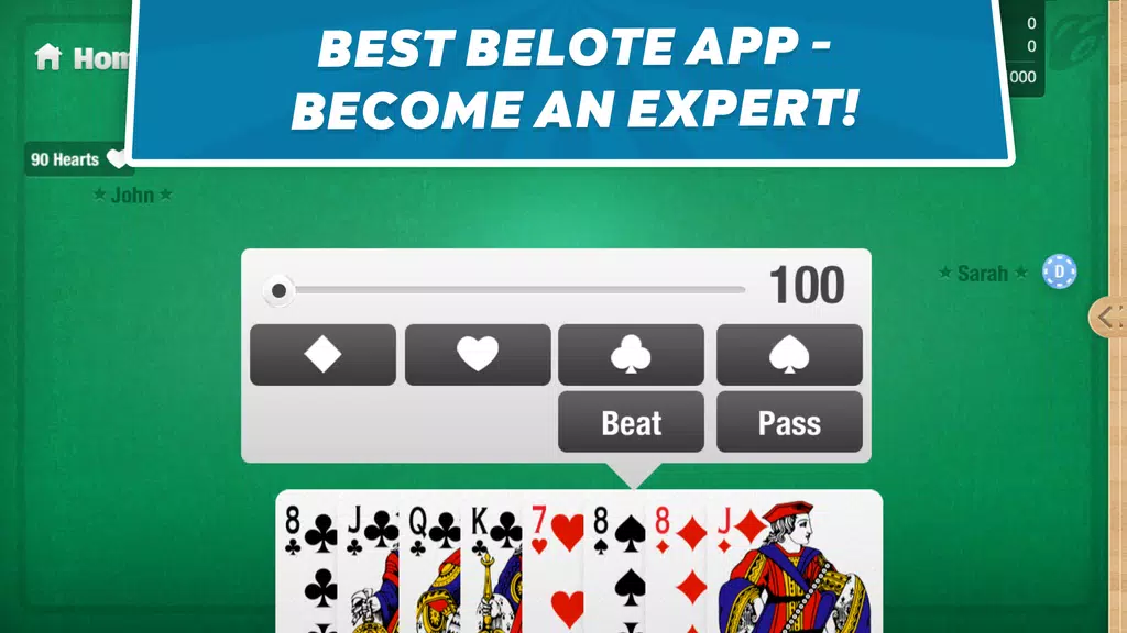 Belote Coinche - card game  Screenshot 1