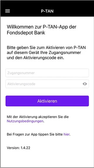 pushTAN-App Fondsdepot Bank  Screenshot 3