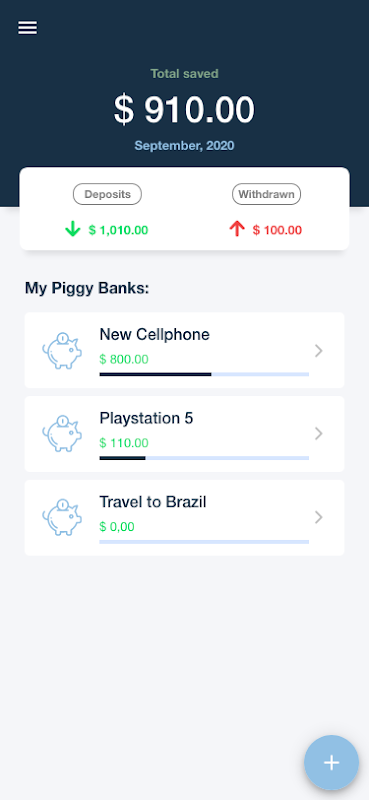 Meu Piggy Bank - Financial Goals  Screenshot 1