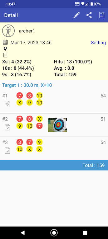 Archery Score Keeper  Screenshot 2