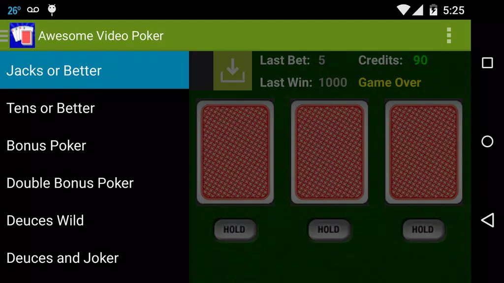 Awesome Video Poker!  Screenshot 1