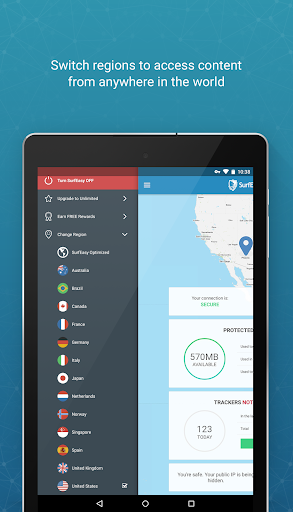 SurfEasy Secure Android VPN  Screenshot 1