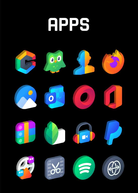 Gradient 3D – Icon Pack Mod  Screenshot 2