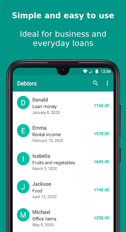 Debtors 2020  Screenshot 1