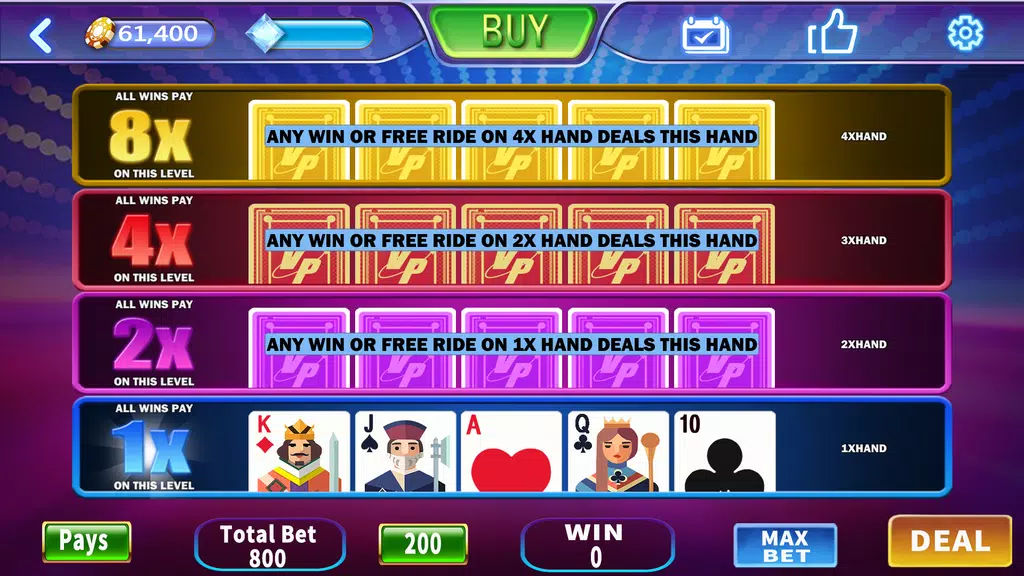 Royal House - Free Vegas Multi hand  Video Poker  Screenshot 2