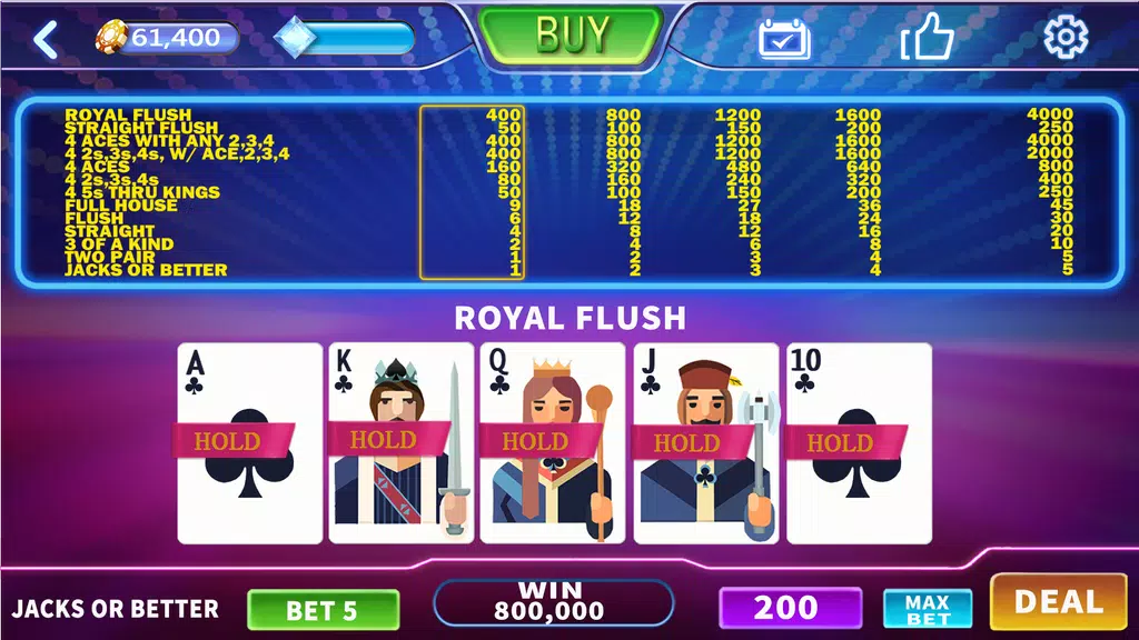 Royal House - Free Vegas Multi hand  Video Poker  Screenshot 1