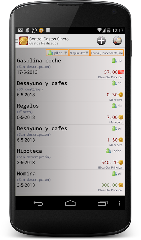 Expenses Control Sync  Screenshot 2