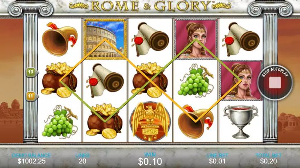 Free Casino Slot Game - Rome And Glory  Screenshot 4