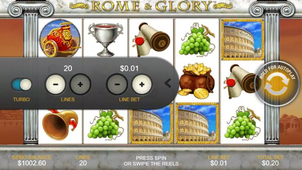 Free Casino Slot Game - Rome And Glory  Screenshot 1