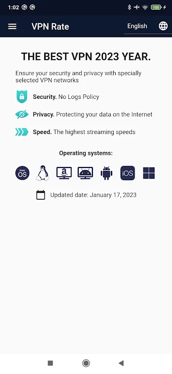 VPN Rate for Android  Screenshot 1