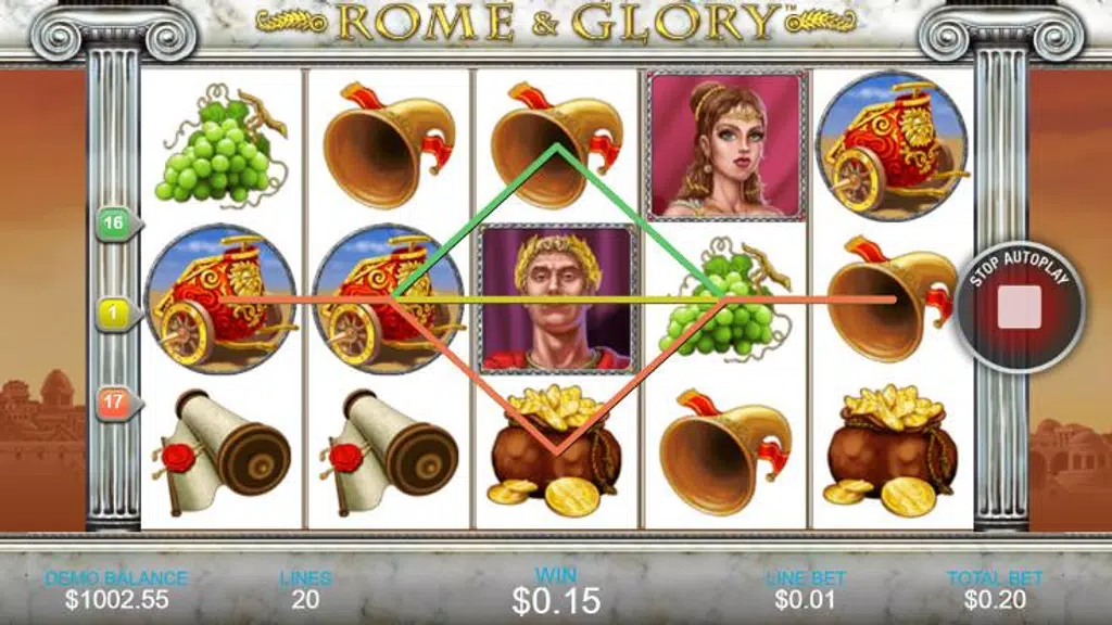 Free Casino Slot Game - Rome And Glory  Screenshot 3