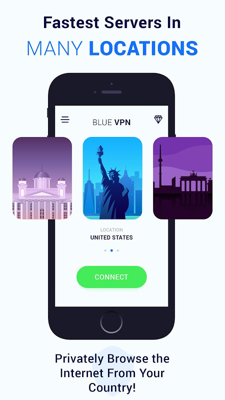 Blue VPN free Unlimited Bandwidth  Screenshot 3