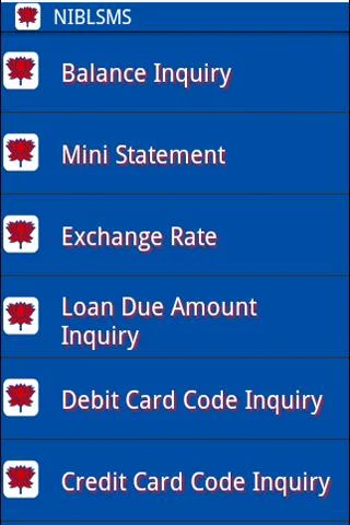 NIBL Mobile (SMS) Banking  Screenshot 2