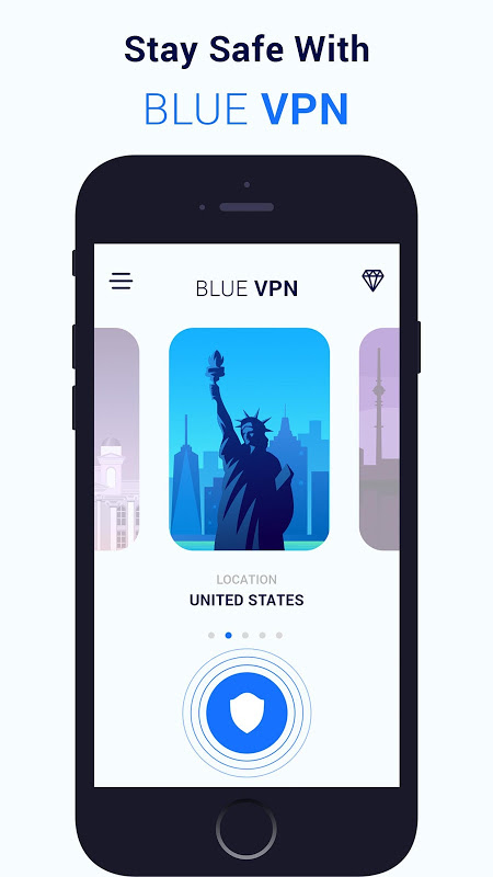 Blue VPN free Unlimited Bandwidth  Screenshot 1