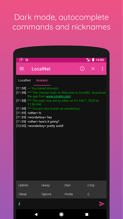 CoreIRC Mod  Screenshot 2