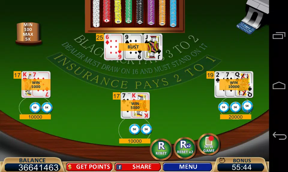 Blackjack 21+ Casino Card Game  Screenshot 2