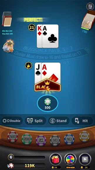 Blackjack 21 offline games  Screenshot 2