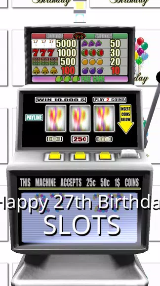 3D Happy 27th Birthday Slots -  Screenshot 1