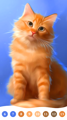 Cat Color by Number Paint Game  Screenshot 1