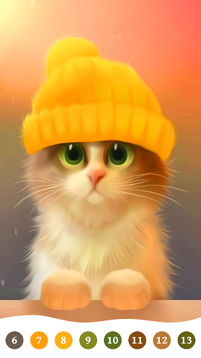 Cat Color by Number Paint Game  Screenshot 2