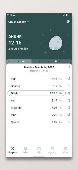 Prayer Times and Qibla Mod  Screenshot 1