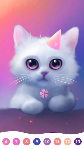 Cat Color by Number Paint Game  Screenshot 4