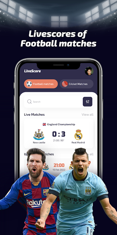 Live Soccer Score & Cricket TV  Screenshot 1