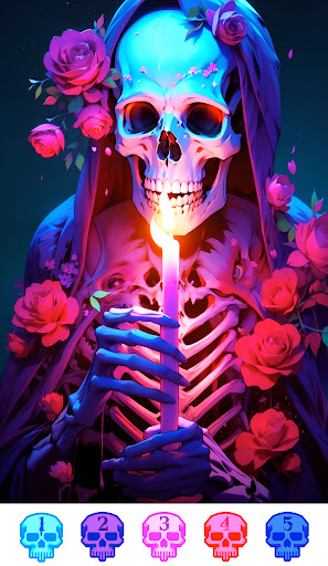 Dark Skeleton Color by number  Screenshot 3