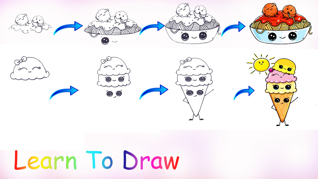 Learn How To Draw Cute Food  Screenshot 2