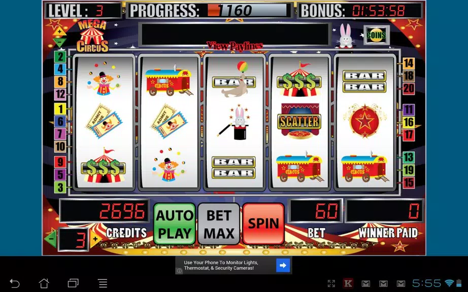 Mega Circus Slot Machine  Screenshot 1