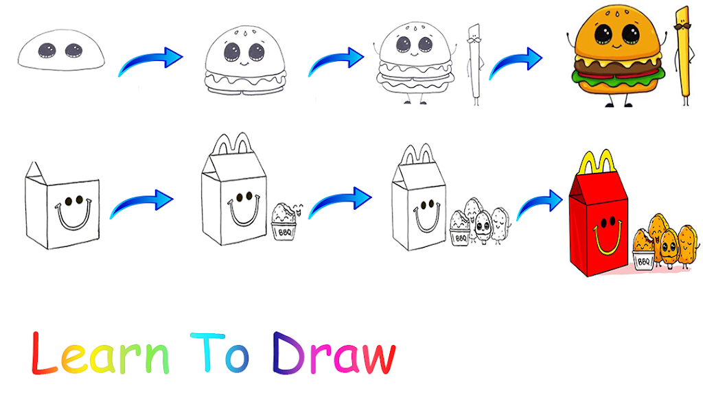 Learn How To Draw Cute Food  Screenshot 1