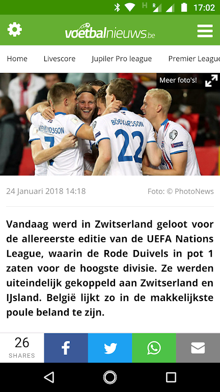 VoetbalNieuws.be  Screenshot 3