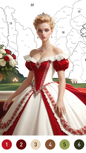 Gown Color by Number Book  Screenshot 2