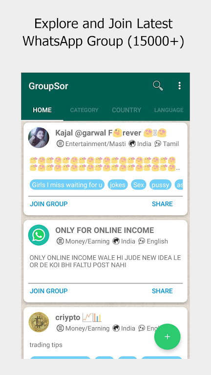 GroupSor - Join & Promote WhatsApp Group Link  Screenshot 1