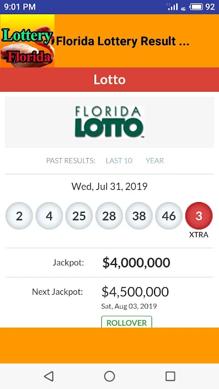 Florida lottery results  Screenshot 1