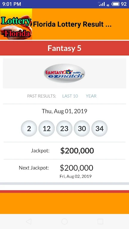 Florida lottery results  Screenshot 2